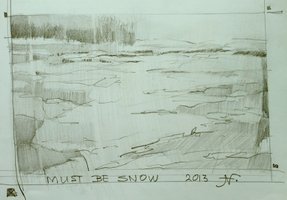 2013. Must be snow. Drawing. 35x40 cm.